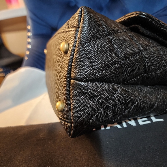 Chanel Black Caviar Lizard Coco Handle Small Flap Bag - Picture 9 of 14